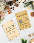 Personalised Name & Message Mirror Acrylic/ Wooden Christmas Money Holder, Custom Laser Cut Engraved Kid Cash Gift Card Envelope, Xmas Decor