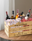 Personalised Occasion Gift Box Crate, Custom Engraved Grocery Organiser, Garden Storage, Wedding, Birthday Housewarming Corporate Keepsake
