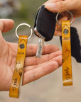 Personalised Pair of Cowhide Real Leather Keychains, Custom Laser Engraved Couple Keyrings, Anniversary, Wedding, Birthday, Christmas Gift