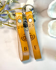Personalised Pair of Cowhide Real Leather Keychains, Custom Laser Engraved Couple Keyrings, Anniversary, Wedding, Birthday, Christmas Gift