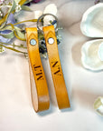 Personalised Pair of Cowhide Real Leather Keychains, Custom Laser Engraved Couple Keyrings, Anniversary, Wedding, Birthday, Christmas Gift