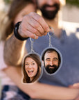 Personalised Person Photo Clear Acrylic Keychain, Custom Print Corporate Logo Charm Key Ring, Birthday Housewarming, Him/ Her Christmas Gift