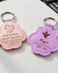 Personalised Pet Fur Holder, Custom Engraved Dog Hair Memorial Keychain, Paw Collar Tag Key Ring Cat Lover Gift Sympathy Loss Keepsake Charm