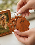 Personalised Pet Fur Holder, Custom Engraved Dog Hair Memorial Keychain, Paw Collar Tag Key Ring Cat Lover Gift Sympathy Loss Keepsake Charm