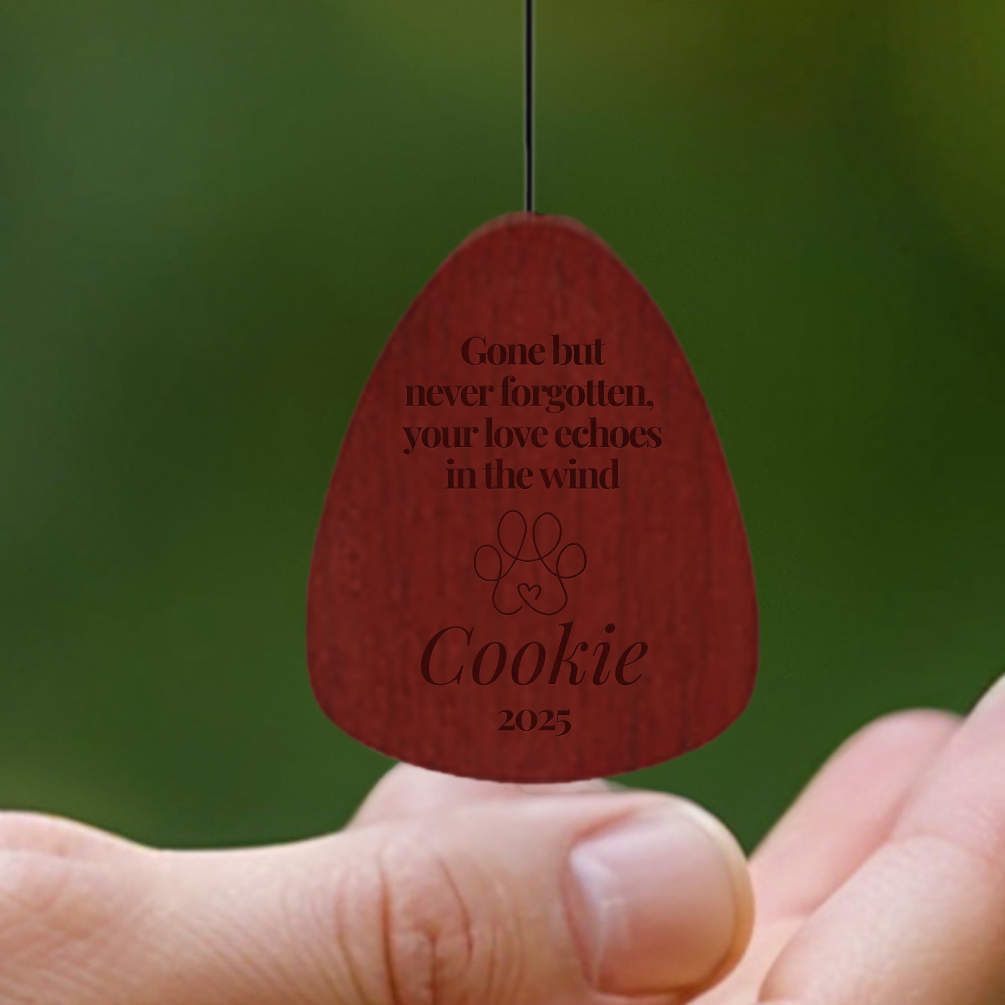 Personalised Pet Memorial Wind Chimes, Custom Logo Engraved In Loving Memory, Funeral Loss Sympathy Remembrance Cat, Dog Loss Keepsake Gift