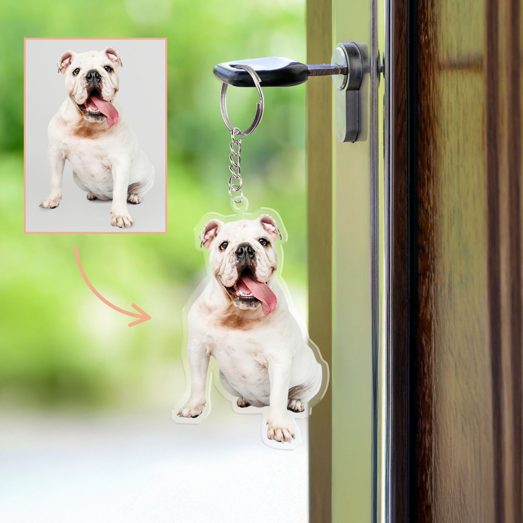 Personalised Pet Photo Clear Acrylic Keychain, Custom Print Corporate Logo Charm, Dog/ Cat Key Ring, Birthday/ Housewarming/ Christmas Gift