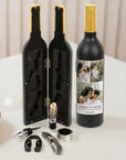 Personalised Photo Wine Bottle Shaped Corkscrew Set, Custom UV Champagne Accessories Kit Barware Groomsman Bridesmaid Wedding Corporate Gift