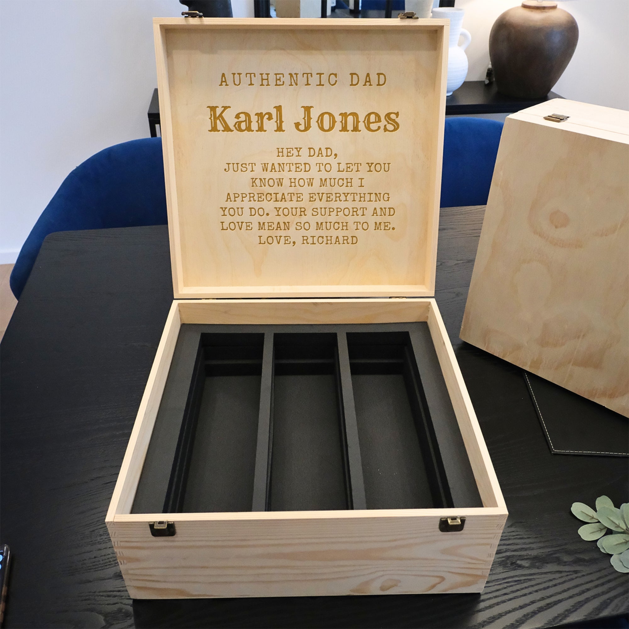 Personalised Pine Wooden Keepsake, Custom Engraved 3 Wine Bottles Storage, Wedding, Groomsman, Birthday Housewarming Logo Corporate Gift Box