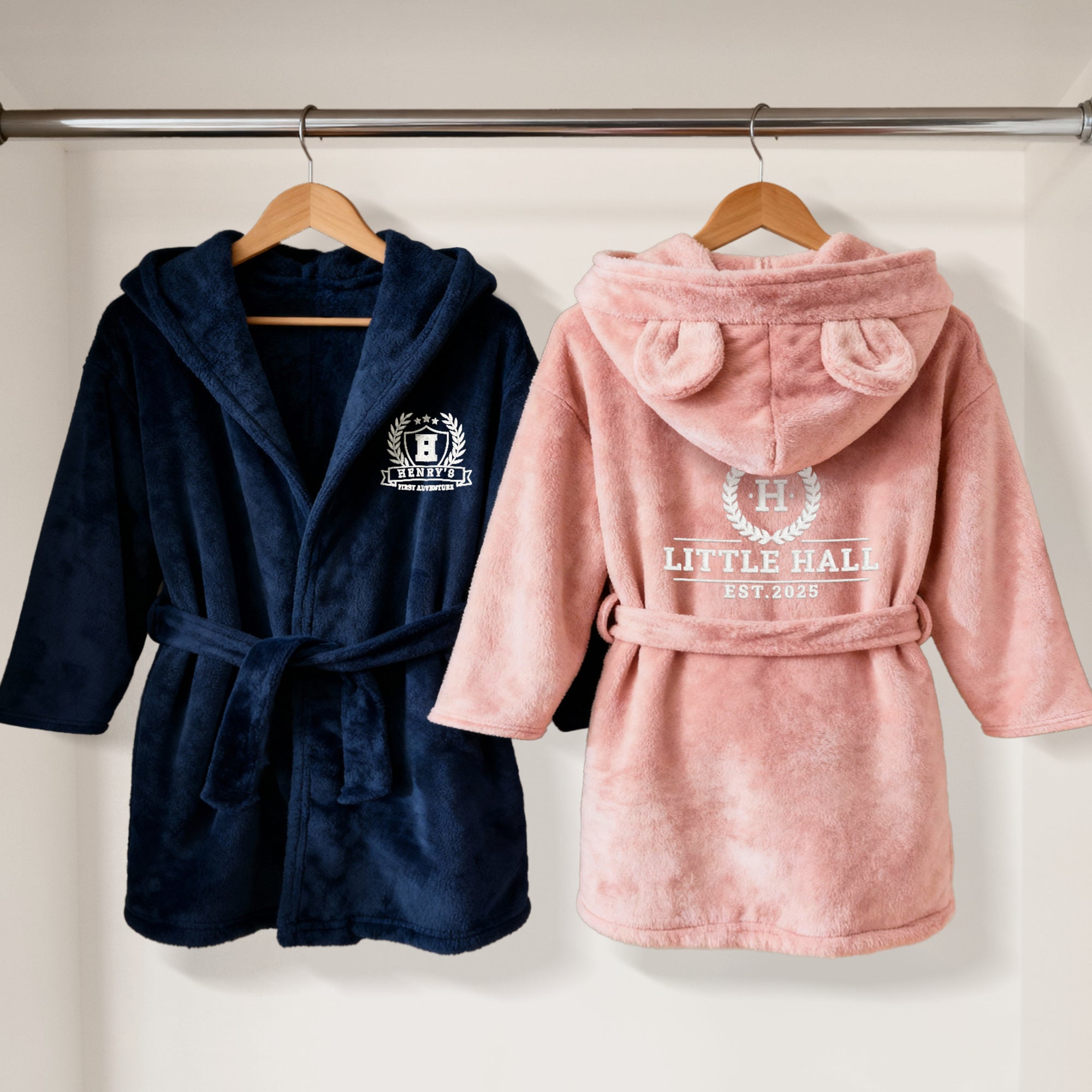 Personalised Plush Kid Bathrobe, Custom Name Embroidered Baby Dressing Gown, Bear Ear Hooded Bear Baby Robe, Christening Birthday, Xmas Gift