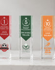 Personalised Print Clear Acrylic Block Trophy, Custom Employee Recognition Plaque, Graduate, Teacher, Sport Coach Award, Logo Corporate Gift