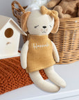 Personalised Embroidery Knitted Animal Plush Toy, Custom Embroidered Name Sleep Soft Baby Huggable Snuggle Friend First Birthday Shower Gift