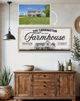 Personalised Sketch House Photo & Family Name Farmhouse Rustic Sign, Custom UV Print Wood Frame Wall Decor Vintage Signage Housewarming Gift