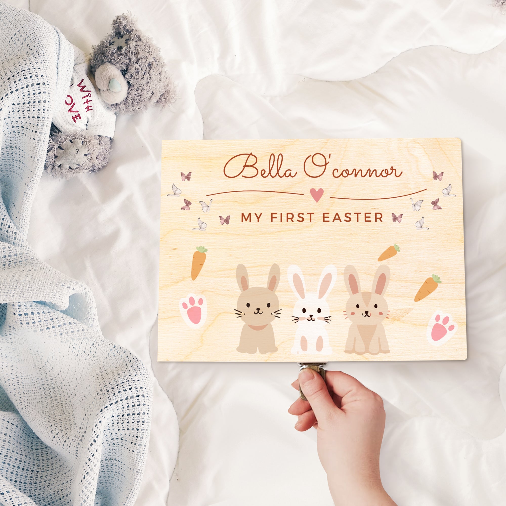 Personalised Kid Easter Wooden Keepsake Box, Custom God Bless Memory Treasure Storage, New Born Baby Baptism Christening First Birthday Gift