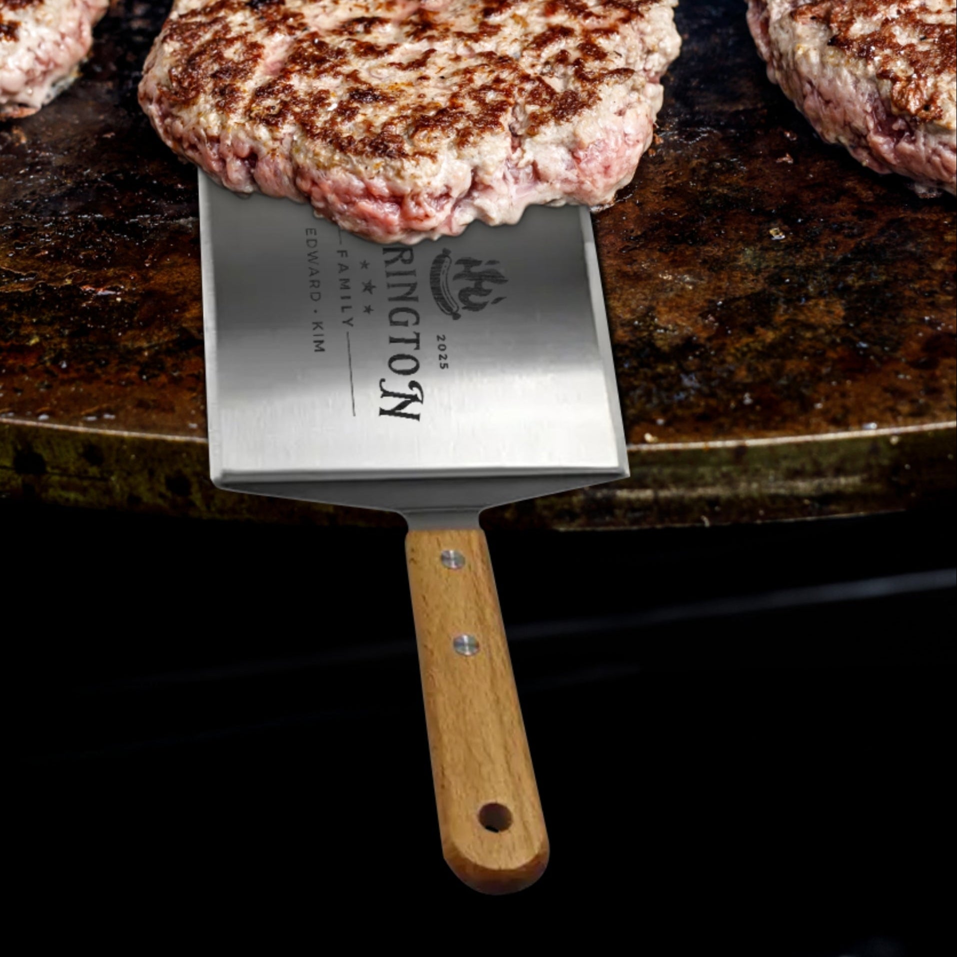 Personalised Steel Spatula /Turner/ Scraper, Custom Engraved Barbecue Grill Tool/ Multi Kitchen Utensil, Mom Housewarming, Father's Day Gift