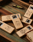 Personalised Square Wooden Bottle Opener, Custom Engraved Beer Popper, Dad Groomsmen Proposal Wedding Favours, Christmas Logo Corporate Gift