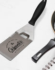 Personalised Steel BBQ Spatula with Bottle Opener & Prongs, Custom Engraved Barbecue Grill Tool, Dad, Groomsman Housewarming, Corporate Gift
