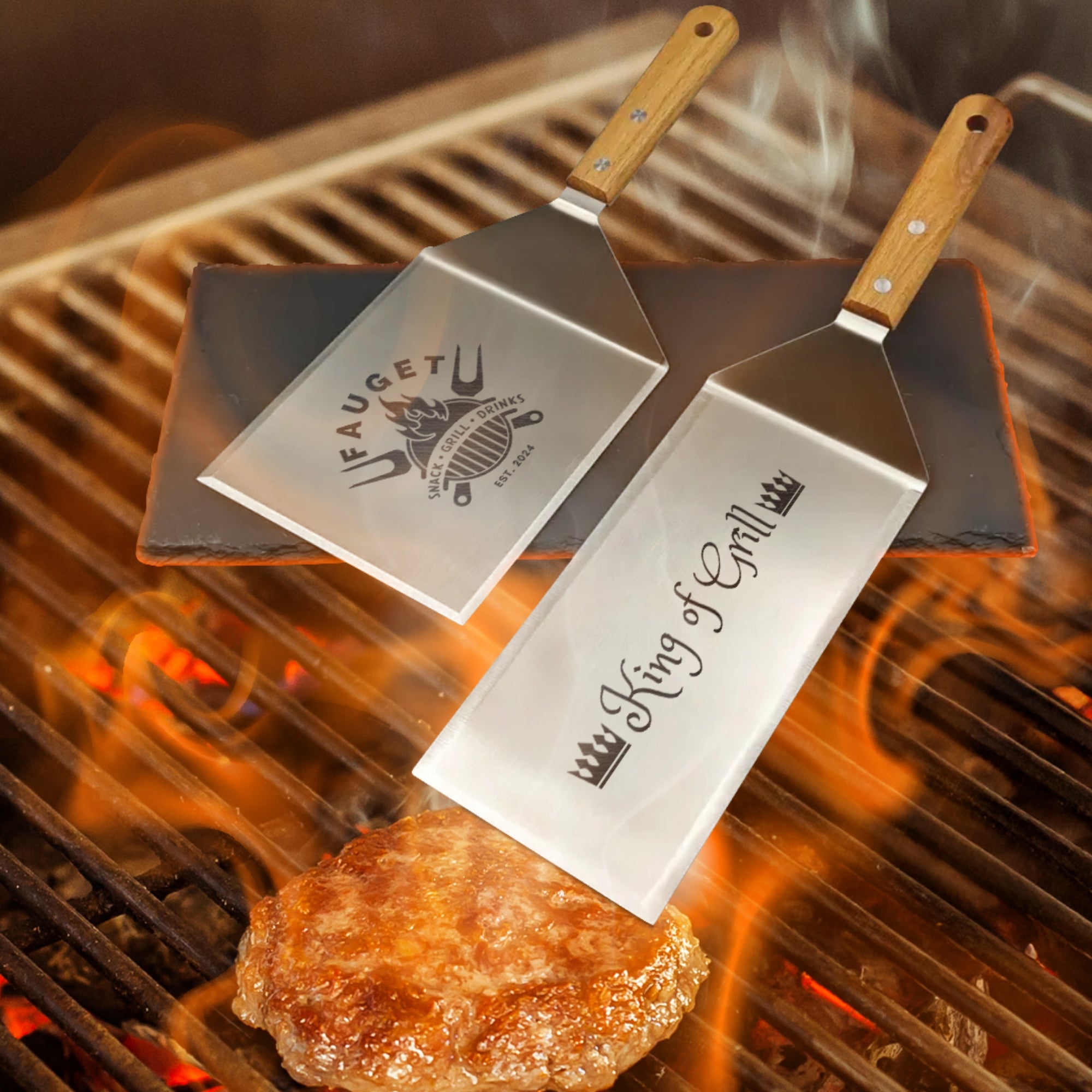 Personalised Steel Spatula /Turner/ Scraper, Custom Engraved Barbecue Grill Tool/ Multi Kitchen Utensil, Mom Housewarming, Father's Day Gift