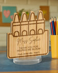 Personalised Teacher Appreciation Plaque & Stand/ Custom Engraved Plywood/ Acrylic School Sport Coach, Tutor Mentor Graduation Keepsake Gift