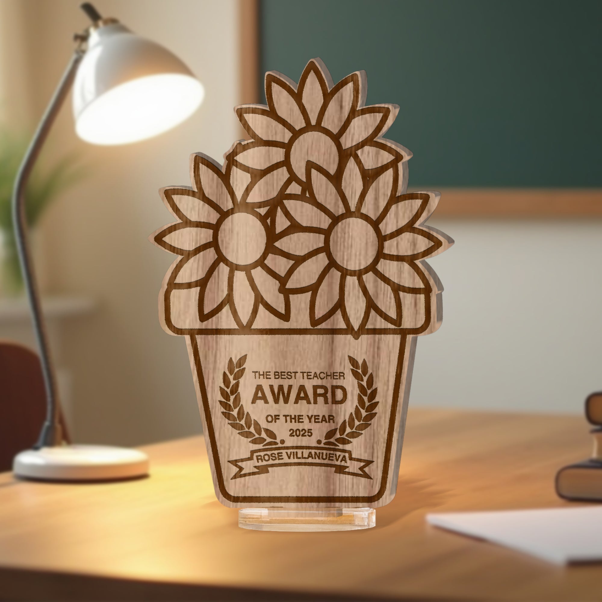 Personalised Teacher Appreciation Plaque & Stand/ Custom Engraved Plywood/ Acrylic School Sport Coach, Tutor Mentor Graduation Keepsake Gift