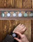 Personalised Two Drawer Wooden 6 Watch Slots & Accessories Display Box Custom Engraved Men Jewelry Storage Organiser Case Christmas Dad Gift