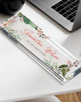 Personalised UV Print Clear Acrylic Block Desk Name Plate, Custom Logo Professional Job Title Sign, Office Role Plaque Teacher Graduation Gift