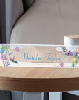 Personalised UV Print Clear Acrylic Block Desk Name Plate, Custom Logo Professional Job Title Sign, Office Role Plaque Teacher Graduation Gift