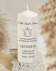Personalised UV Print In Loving Memory Candles, Custom Memorial Candle Set, Pet Sympathy Gift, Funeral Ceremony Keepsake Remembrance Tribute