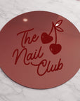 Personalised UV Printed Acrylic Round Business Sign, Custom Made Logo Wall Plaque, Beauty Nail Salon, Spa Hair Clinic, Café Boutique Signage