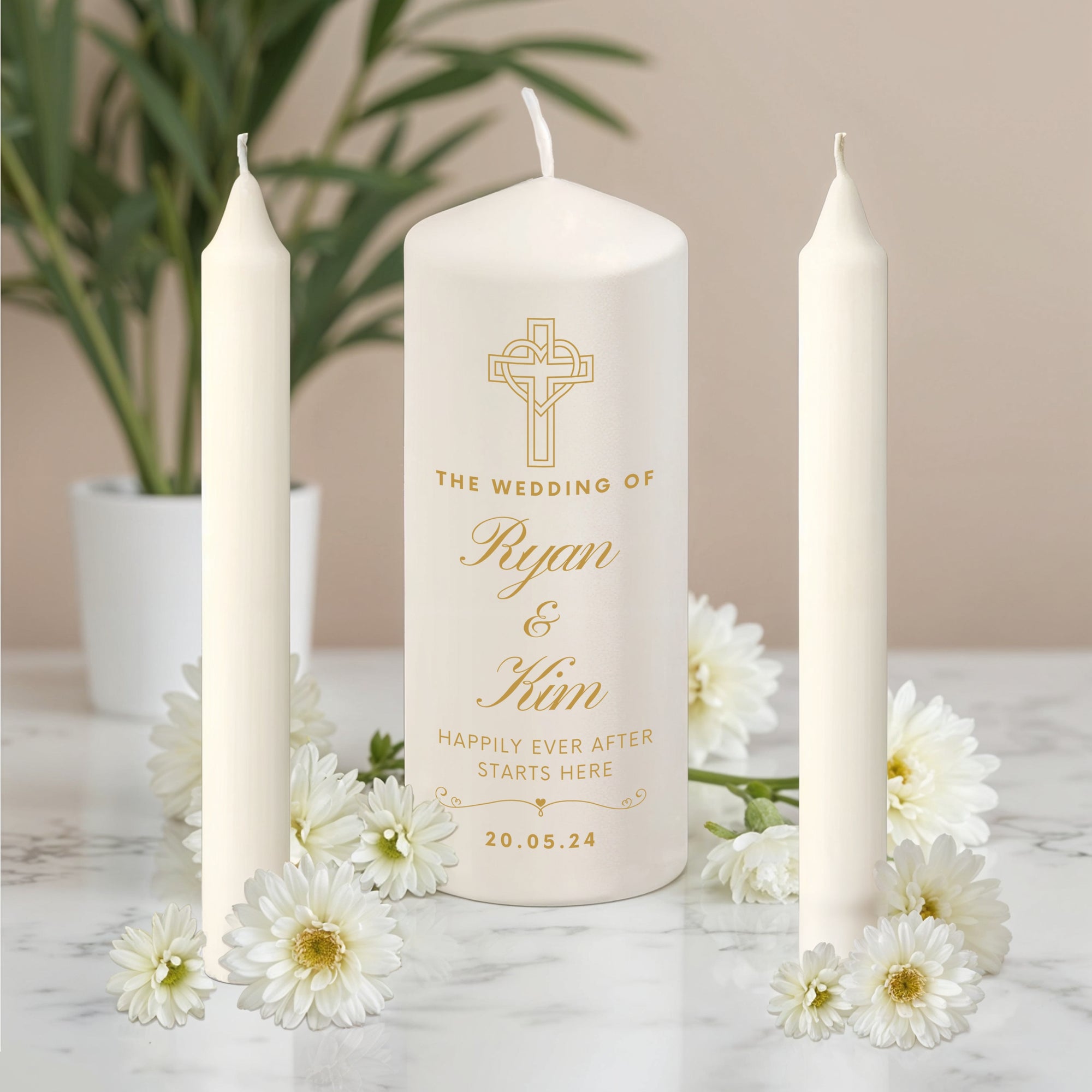 Personalised Wedding Unity Candles, Custom Couple Names & Date Candle Set, Engagement Keepsake, Anniversary Gift, Christening Ceremony Decor