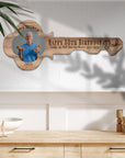 Personalised Key Birthday Signing Photo Wooden Board, Custom Engraved Name, Date Guest Book Alternative, Party Decor, Laser Cut & Print Sign