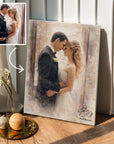 Personalised Watercolour Portrait on Stretched Canvas, Custom Digital from Your Photo, Couple, Wedding, Family Memory Image, Home Decor Gift