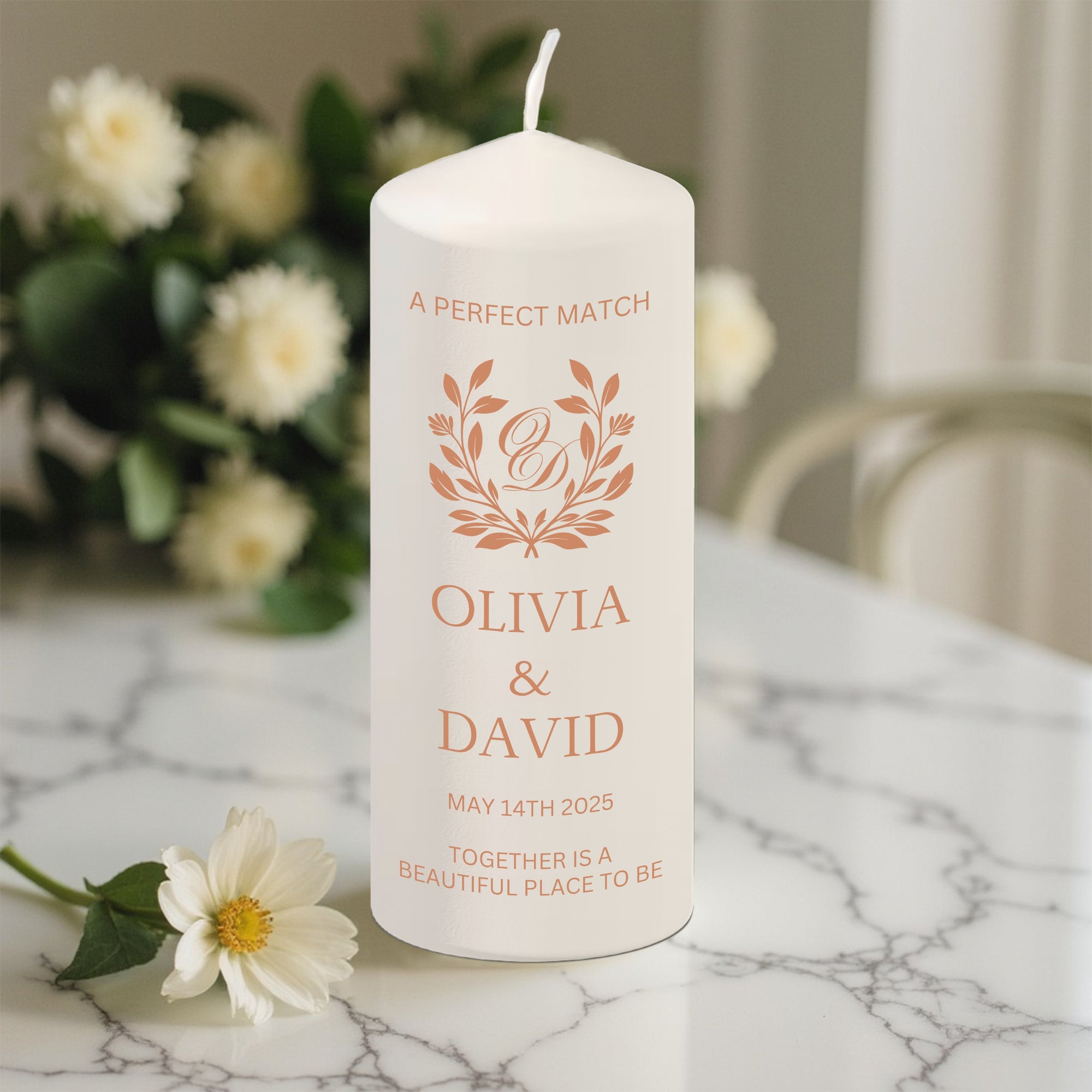 Personalised Wedding Unity Candles, Custom Couple Names & Date Candle Set, Engagement Keepsake, Anniversary Gift, Christening Ceremony Decor