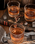 Personalised Whiskey Sleek Round Glass, Custom Engraved Scotch Bourbon Tumbler, Housewarming, Wedding Groomsman, Dad, Barware Corporate Gift