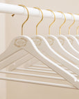 Personalised White Wooden Coat Hanger & Bar Silver Gold Hook, Custom Etch, Print Logo Retail Suit Hangers, Wedding Groomsman Bridesmaid Gift