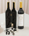 Personalised Wine Bottle Shaped Corkscrew Set, Custom Printed Champagne Accessories Kit, Barware Groomsman Bridesmaid Wedding Corporate Gift