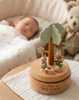 Personalised Wooden Music Carousel , Custom Etched Kid Toy, Nursery Decor Baby Shower Keepsake First Birthday Child Baptism Christening Gift