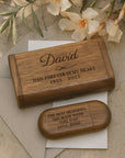 Personalised Wooden USB & Storage Box, Custom Engraved Logo Memory Stick, Flash Drive Case Holder, Wedding Anniversary In Loving Memory Gift
