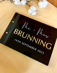 Custom Made Engraving & 3D Raised Acrylic, Vegan Leather Wedding Guest Book, Personalised Alternative/ Traditional Guestbook Keepsake, Party Decor