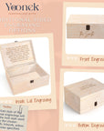 Personalised Floral Wedding Wooden Keepsake Box, Custom Names & Date UV Printed Memory Engagement Treasure Storage, Anniversary Couple Gift