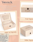 Personalised Watercolour Painting Couple Wedding Wooden Keepsake Box, Custom UV Printed Memory Engagement Treasure Storage, Anniversary Gift