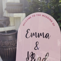 Custom Arch Double Acrylic Wedding Welcome 3D Sign, Personalised Mirror Name, Hens Party/ Engagement/ Bridal Shower/ Birthday Signage Decor