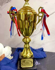 Metal Golden Trophy Cup & Custom Engraved Plaque, Personalised Award Winner, Sport, Staff, Teacher, Employee, Dad Celebration Gift Keepsake