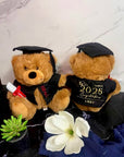 Personalised Embroidery Graduation Teddy, Custom Embroidered Cap & Gown Bear, Kid Preschool/ Year 6/ 12/ University Grad Plush Keepsake Gift