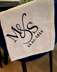 Custom Black Embroidered Linen Cloth Napkin, Personalised Guest Table Name Place Towel Logo Handkerchief Embroidery Wedding Favor Anniversary Gift