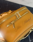 Personalised Leatherette Makeup Toiletry Bag, Custom Engraved Multiple Zip Cosmetic Storage Bag, Carry Travel Vanity Case, Mom Birthday Gift
