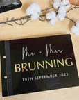 Custom Made Engraving & 3D Raised Acrylic, Vegan Leather Wedding Guest Book, Personalised Alternative/ Traditional Guestbook Keepsake, Party Decor