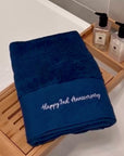 Personalised Embroidery Pattern Bath Towel, Custom Embroidered Name Logo Hotel Hair Salon Spa Towels, Birthday, Housewarming, Corporate Gift
