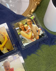 Custom Photo Glass Square Coaster, Personalised UV Print Name Drink Mat, Wedding Favours, Anniversary, Housewarming Birthday/ Corporate Gift