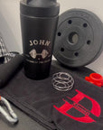 Personalised 750ml Insulated Protein Stainless Steel Shaker, Custom Engraved Gym Lover Matte Black 25oz Protein Blender, Water Bottle, Work Out Gift Mum, Dad