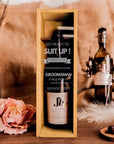 Engraved Clear Lid Vintage Rustic Wooden Wine Box